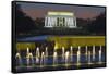 The Lincoln Memorial from the National WW II Memorial in Washington, Dc.-Jon Hicks-Framed Stretched Canvas