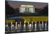 The Lincoln Memorial from the National WW II Memorial in Washington, Dc.-Jon Hicks-Stretched Canvas