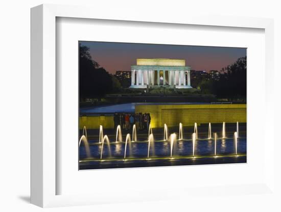 The Lincoln Memorial from the National WW II Memorial in Washington, Dc.-Jon Hicks-Framed Photographic Print