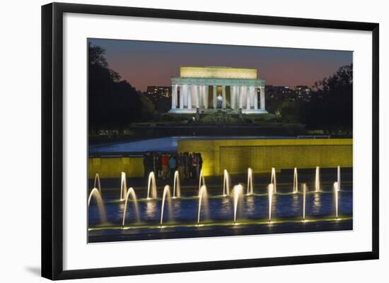 The Lincoln Memorial from the National WW II Memorial in Washington, Dc.-Jon Hicks-Framed Photographic Print