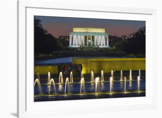 The Lincoln Memorial from the National WW II Memorial in Washington, Dc.-Jon Hicks-Framed Photographic Print