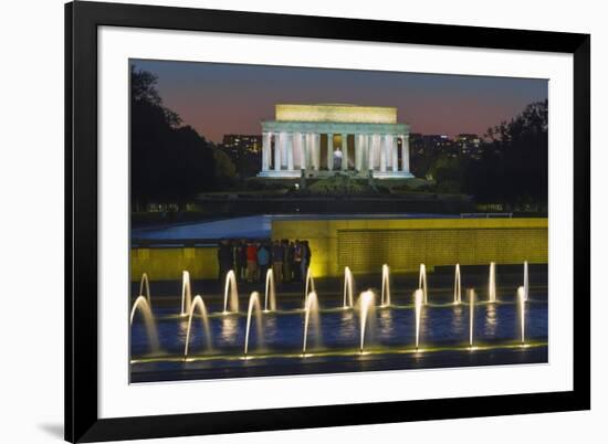 The Lincoln Memorial from the National WW II Memorial in Washington, Dc.-Jon Hicks-Framed Photographic Print