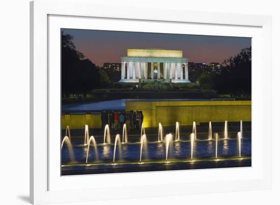 The Lincoln Memorial from the National WW II Memorial in Washington, Dc.-Jon Hicks-Framed Photographic Print