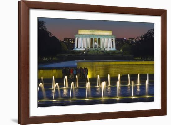 The Lincoln Memorial from the National WW II Memorial in Washington, Dc.-Jon Hicks-Framed Photographic Print