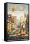 The Lindbergh Line, San Francisco, California-Kerne Erickson-Framed Stretched Canvas