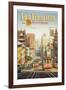 The Lindbergh Line, San Francisco, California-Kerne Erickson-Framed Giclee Print