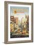 The Lindbergh Line, San Francisco, California-Kerne Erickson-Framed Giclee Print