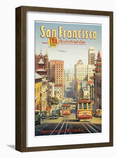The Lindbergh Line, San Francisco, California-Kerne Erickson-Framed Premium Giclee Print