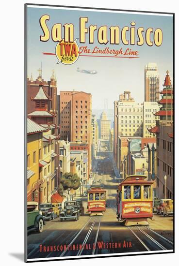The Lindbergh Line, San Francisco, California-Kerne Erickson-Mounted Premium Giclee Print