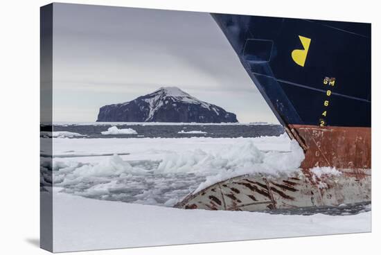 The Lindblad Expeditions Ship National Geographic Explorer in Shorefast Ice-Michael Nolan-Stretched Canvas