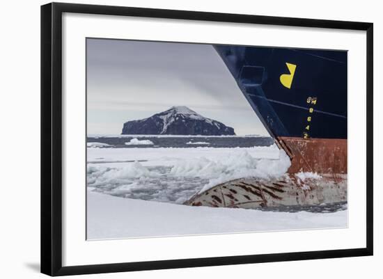 The Lindblad Expeditions Ship National Geographic Explorer in Shorefast Ice-Michael Nolan-Framed Photographic Print