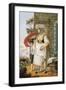 The Linen and Lace Seller in Naples, Italy, 19th Century-null-Framed Giclee Print