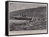 The Liner Paris Ashore on Lowland Point, Cornwall-null-Framed Stretched Canvas