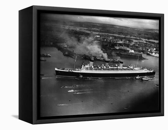 The Liner Queen Mary on Her Maiden Voyage-null-Framed Stretched Canvas