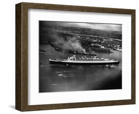 The Liner Queen Mary on Her Maiden Voyage-null-Framed Photographic Print