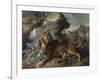 The Lion and the Fly, 1732 (Oil on Canvas)-Jean-Baptiste Oudry-Framed Giclee Print