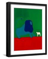 The lion and the lamb,1998,(oil on linen)-Cristina Rodriguez-Framed Giclee Print