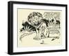 The Lion And The Mouse-Hauman-Framed Art Print