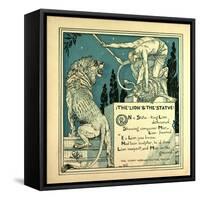 The Lion and the Statue-null-Framed Stretched Canvas