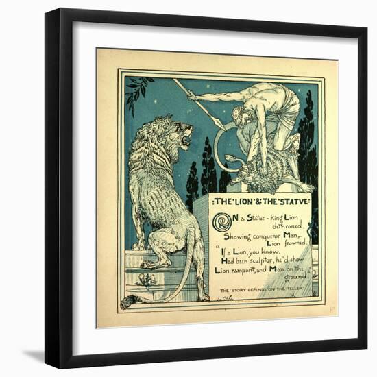 The Lion and the Statue-null-Framed Giclee Print