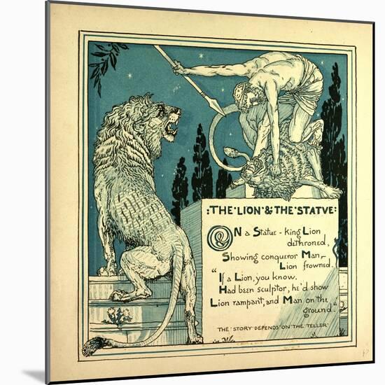 The Lion and the Statue-null-Mounted Giclee Print