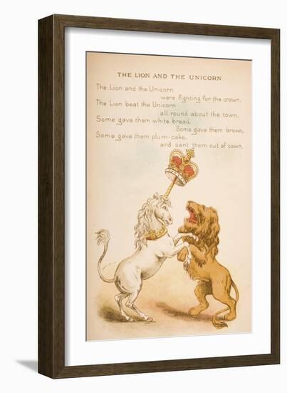 The Lion and the Unicorn, from of 'Old Mother Goose's Rhymes and Tales', Published by Frederick…-Constance Haslewood-Framed Giclee Print