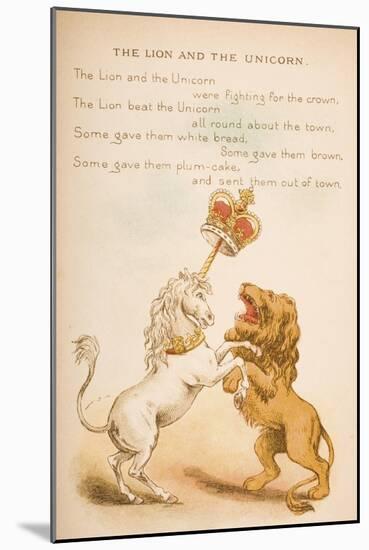 The Lion and the Unicorn, from of 'Old Mother Goose's Rhymes and Tales', Published by Frederick…-Constance Haslewood-Mounted Giclee Print