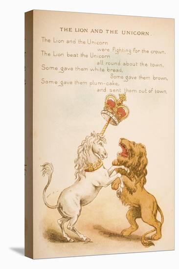 The Lion and the Unicorn, from of 'Old Mother Goose's Rhymes and Tales', Published by Frederick…-Constance Haslewood-Stretched Canvas