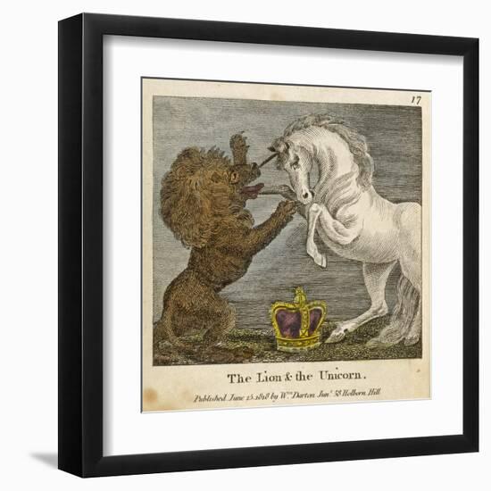 The Lion and the Unicorn were Fighting for the Crown-null-Framed Art Print