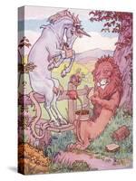 The Lion and the Unicorn-Leonard Leslie Brooke-Stretched Canvas