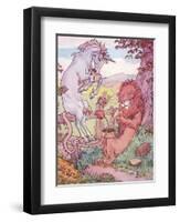 The Lion and the Unicorn-Leonard Leslie Brooke-Framed Premium Giclee Print