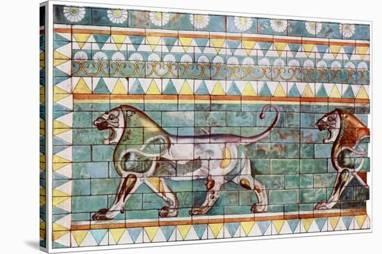 The Lion Frieze from King Darius' Winter Palace at Susa, Iran, 1933-1934-null-Stretched Canvas