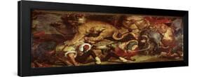 The Lion Hunt, 1855-Eugene Delacroix-Framed Giclee Print