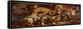 The Lion Hunt, 1855-Eugene Delacroix-Framed Stretched Canvas