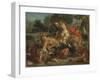 The Lion Hunt, 1855-Eugene Delacroix-Framed Giclee Print