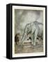 The Lion, Jupiter and the Elephant, Illustration from 'Aesop's Fables', Published by Heinemann,…-Arthur Rackham-Framed Stretched Canvas