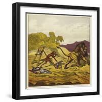 The Lion Leaving John Bold-Ernest Henry Griset-Framed Giclee Print