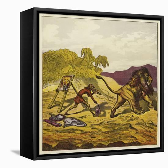 The Lion Leaving John Bold-Ernest Henry Griset-Framed Stretched Canvas