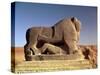 The Lion of Babylon, an over Life-Size Figure of a Lion Trampling a Man, Probably of Hittite Origin-null-Stretched Canvas