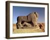 The Lion of Babylon, an over Life-Size Figure of a Lion Trampling a Man, Probably of Hittite Origin-null-Framed Giclee Print