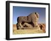 The Lion of Babylon, an over Life-Size Figure of a Lion Trampling a Man, Probably of Hittite Origin-null-Framed Giclee Print