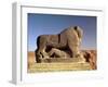 The Lion of Babylon, an over Life-Size Figure of a Lion Trampling a Man, Probably of Hittite Origin-null-Framed Giclee Print