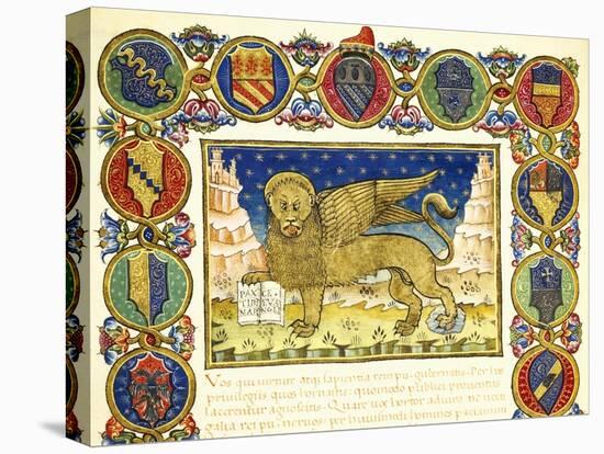 The Lion of St Mark and Coats of Arms of Venetian Noble Families-null-Stretched Canvas