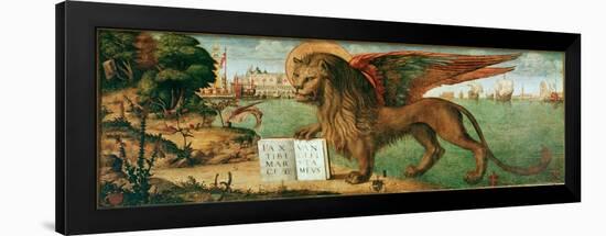 The Lion of St Mark (Painting, 1516)-Vittore Carpaccio-Framed Giclee Print