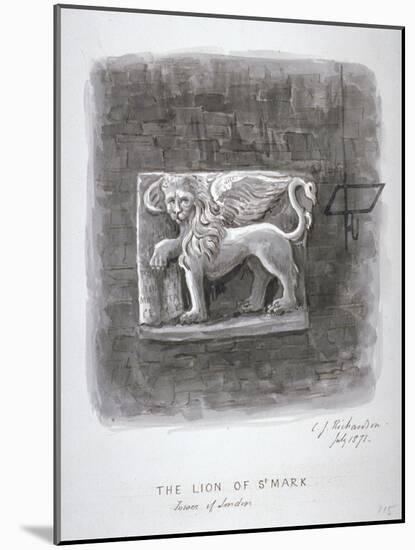 The Lion of St Mark, Tower of London, 1871-Charles James Richardson-Mounted Giclee Print