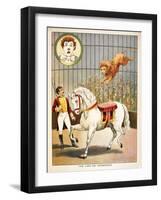 The Lion On Horseback'. a Lion Tamer, Horse and Lion, in a Circus Act-null-Framed Giclee Print