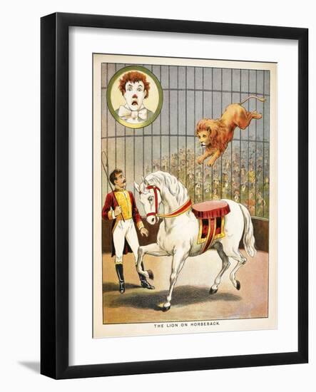 The Lion On Horseback'. a Lion Tamer, Horse and Lion, in a Circus Act-null-Framed Giclee Print