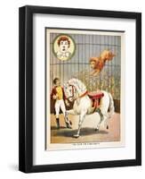 The Lion On Horseback'. a Lion Tamer, Horse and Lion, in a Circus Act-null-Framed Giclee Print