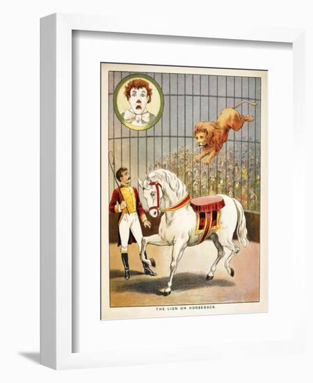 The Lion On Horseback'. a Lion Tamer, Horse and Lion, in a Circus Act-null-Framed Giclee Print