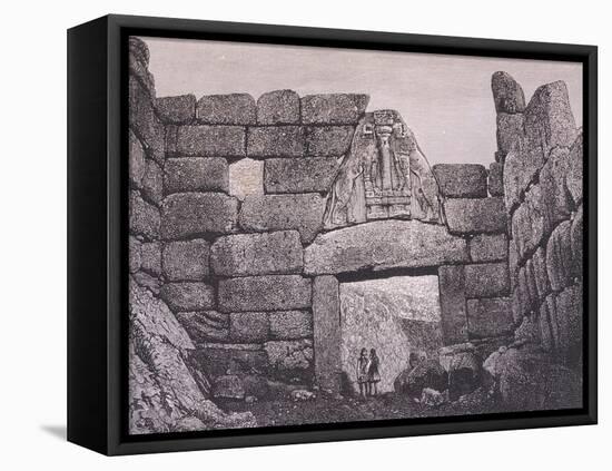 The Lion's Gate, Main Entrance to Mycenae-Heinrich Schliemann-Framed Stretched Canvas